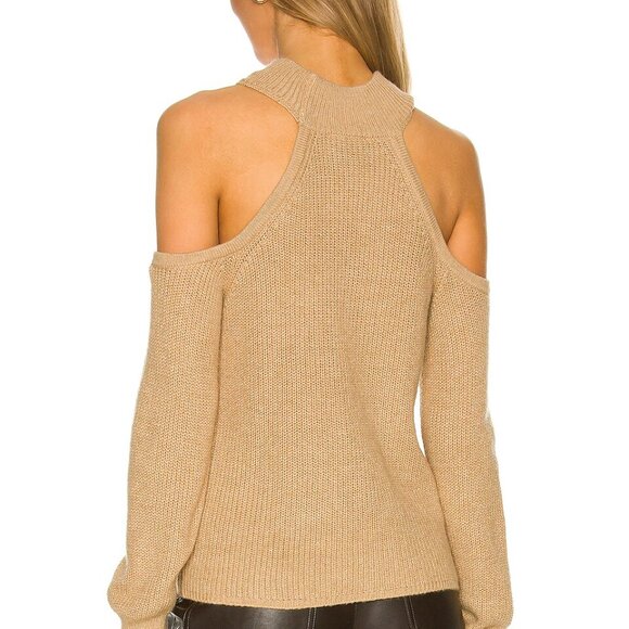 1 State Revolve Cold Shoulder Beige Sweater XL - Picture 3 of 7